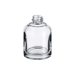 1oz/30ml 18-410 Clear Glass Boston Round Cosmetic Bottle with Premium Heavy Base for Foundation, Perfume, & Serums