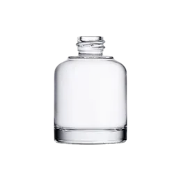 1oz/30ml 18-410 Clear Glass Boston Round Cosmetic Bottle with Premium Heavy Base for Foundation, Perfume, & Serums