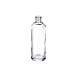3.4oz/100ml 20-415 Clear Glass Boston Round Bottle