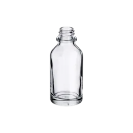 1oz/30ml 18-410 Clear Glass Round Dropper Bottle with Heavy Base