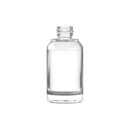 1oz/30ml 18-410 Clear Glass Boston Round Cosmetic Bottle with Premium Heavy Base for Face Serum, Perfume, & Foundation