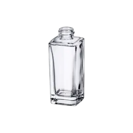 1oz/30ml 18-410 Clear Glass Rectangular Cosmetic Bottle with Premium Heavy Base for Foundation, Serum, & Perfume