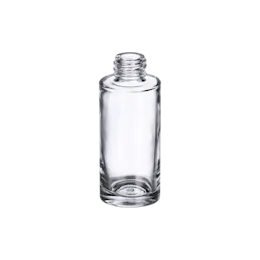1oz/30ml 18-415 Clear Glass Cylinder Cosmetic Bottle for Foundation, Serum, & Perfume