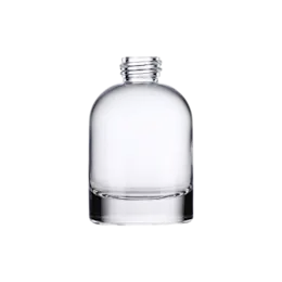 1oz/30ml 18-415 Clear Glass Boston Round Cosmetic Bottle with Premium Heavy Base for Serum, Perfume, & Foundation