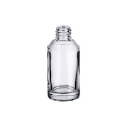 1oz/30ml 18-410 Clear Glass Bevel Cosmetic Bottle with Premium Heavy Base for Perfume, Foundation, & Serum
