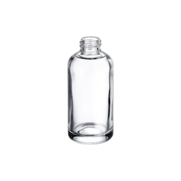 2oz/60ml 20-410 Clear Glass Boston Round Bottle with Premium Heavy Base