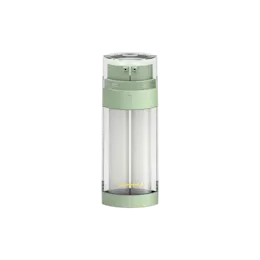 1oz/30ml SAN Dual-Chamber Airless Pump Bottle with Independent Dispensing, 0.1cc Dosage