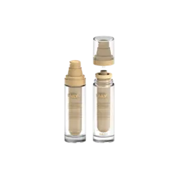 1oz/30ml Refillable Glass Airless Pump Bottle with Interchangeable PP Inner Refill Cartridge, 0.15cc Dosage