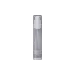 1oz/30ml PP Airless Pump Bottle with Monomaterial Metal-Free Pump & Clear Overcap, 0.2cc Dosage