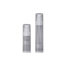 1oz/30ml PP Airless Pump Bottle with Monomaterial Metal-Free Pump & Clear Overcap, 0.2cc Dosage