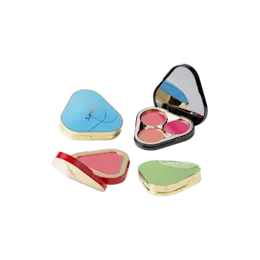 7g Single-Pan Geometric Triangle ABS Compact with Mirror for Pressed Blush, Bronzer & Highlighter