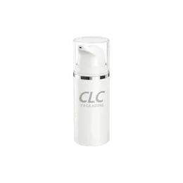 1oz / 30ml PP Airless Pump Bottle with Clear Flush Overcap, 0.25cc Dosage