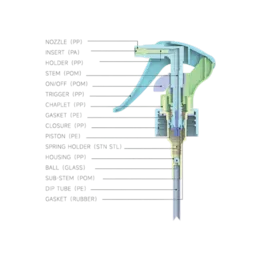 24-410 Smooth PP Mini Trigger Sprayer, 0.4cc Dosage