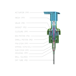 43-410 PP Foamer Pump with Overcap, 1.2cc Dosage