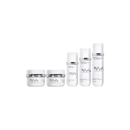 1.76oz/50g 58-400 Round PETG Cream Jar with White PP Screw Cap and Chrome Collar