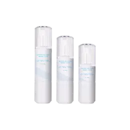 3.38oz/100ml 20-400 Round PET Anti-Aging Lotion Bottle with White PP Lotion Pump and Clear Ribbed Overcap