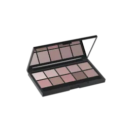 11-Pan Rectangular ABS Eyeshadow Palette with Mixed Wells, Mirror & Applicator Well