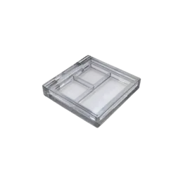 Deep Well 3-Pan Square Thick-Wall Acrylic Eyeshadow Palette with Clear Lid