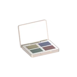 4-Pan Rectangular ABS Eyeshadow Palette with Mirror, Custom Decorative Top Plate & Magnetic Closure
