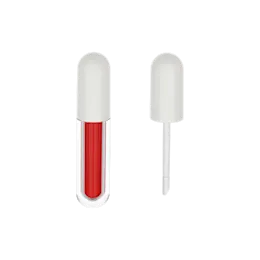 5ml / 0.17oz PETG Round Capsule Lip Gloss Tube with ABS Cap & Doe-Foot Applicator