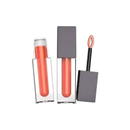 3.5ml / 0.12oz Thick-Wall PETG Square Lip Gloss Tube with Rounded Inner, Square ABS Cap & Customizable Doe-Foot Applicator