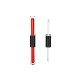 2x1.5ml / 0.05oz Double-Wall PETG Cylinder Dual-Ended Lip Gloss Tube with Customizable Doe-Foot Applicators