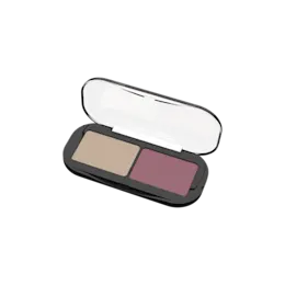 2-Pan Rectangular ABS Pressed Powder Palette with Rectangular Wells & Fully Transparent Lid