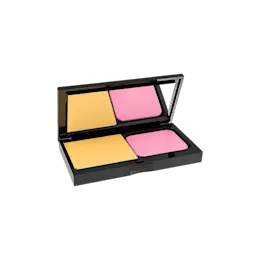 2-Pan Rectangular ABS Pressed Powder Palette with Rectangular & Squircle Wells Plus Mirror