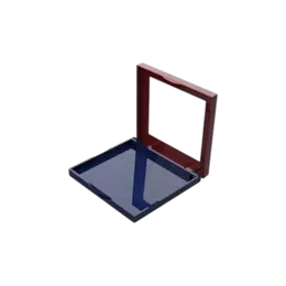 Single-Pan Rectangular ABS Powder Compact with Clear Lid Window