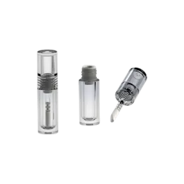 1.5ml / 0.05oz PETG Cylinder Lip Gloss Tube with Fully-Transparent Thick Cap & Customizable Doe-Foot Applicator