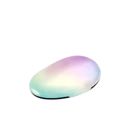 4-Pan Organic Pebble-Shaped ABS Eyeshadow Palette with Mirror & Iridescent Top