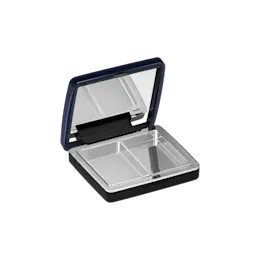 2-Pan Rectangular ABS Pressed Powder Makeup Palette with Mirror & Magnetic Closure