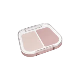 2-Pan Squircle ABS Pressed Powder Palette with Fully Transparent Top