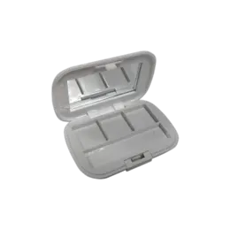 4-Pan Rectangular ABS Pressed Powder Makeup Palette with Mirror, Domed Lid & Push Button Closure
