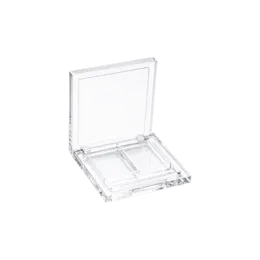 2-Pan Square Fully-Transparent ABS Eyeshadow Compact with Rectangular Wells