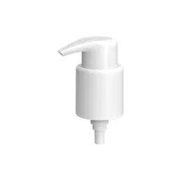 24-400 PP Teardrop Head Lotion Pump with Curved Nozzle, 0.48cc Dosage with External Spring, Twist Lock & E-Commerce Ship Clip