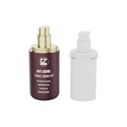 30ml / 1oz Refillable PET Double-Wall Cylinder Airless Pump Bottle with PP Inner, 0.23cc Dosage