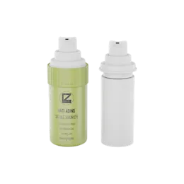 1oz / 30ml Refillable PP Double-Wall Cylinder Airless Pump Bottle with Shoulder Sleeve, 0.23cc Dosage