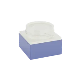 1.7oz / 50ml PP Double-Wall Square Cosmetic Cream Jar with Square Cap & Integrated Spatula Applicator