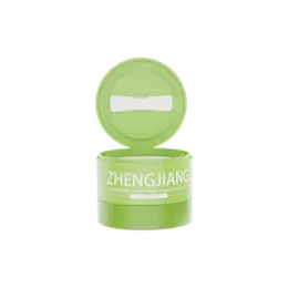 3.4oz / 100ml Refillable Monomaterial PP Double-Wall Straight Sided Cosmetic Jar with Hinged Cap & Integrated Spatula or Tweezers