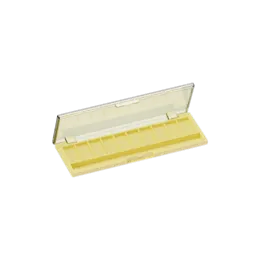 10-Pan Rectangular ABS & AS Eyeshadow Palette with Rectangular Wells, Applicator Slot & Fully Transparent Top