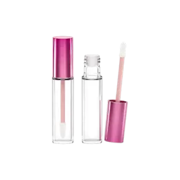 16.2ml / 0.55oz PETG Cylinder Lip Gloss Tube with ABS Cap, Wiper & Customizable Doe-Foot Wand Applicator