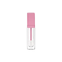 0.27oz / 8ml Thick-Wall PETG Square Lip Gloss Tube with Custom Color Collar, ABS Cap & Flocked Doe-Foot Applicator
