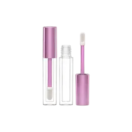 0.10oz / 3ml Thick-Wall PETG Cylinder Lip Gloss Tube with ABS Cap & Customizable Wand Applicator