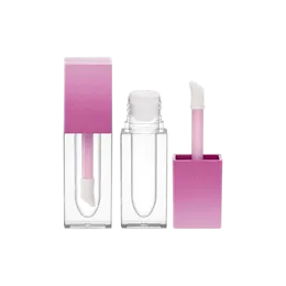 0.31oz / 9.2ml Thick-Wall PETG Square Lip Gloss Tube with ABS Cap, Wiper & Customizable Wand Applicator