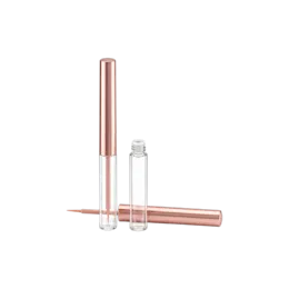 0.11oz / 3.4ml PETG Cylinder Liquid Eyeliner Tube with Tall ABS Cap & Fine Liner Brush Applicator