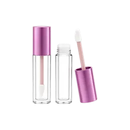 0.24oz / 7ml Thick-Wall PETG Cylinder Lip Gloss Tube with ABS Cap & Customizable Doe-Foot Applicator