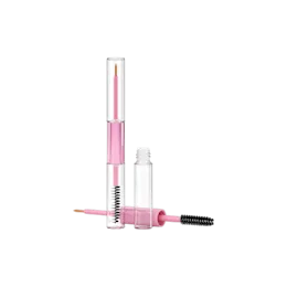 2x2.15ml / 0.07oz Cylinder PETG Dual-Ended Mascara & Eyeliner Tube with Bristle Brush & Fine Liner Brush Applicator