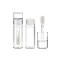 0.50oz / 14.7ml Fully-Transparent PETG Cylinder Lip Gloss Tube with Wiper & Flocked Doe-Foot Applicator