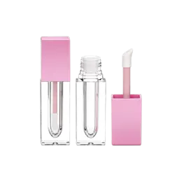 0.54oz / 16.1ml Thick Wall PETG Square Lip Gloss Tube with Rounded Inner, ABS Cap, Wiper & Doe-Foot Applicator